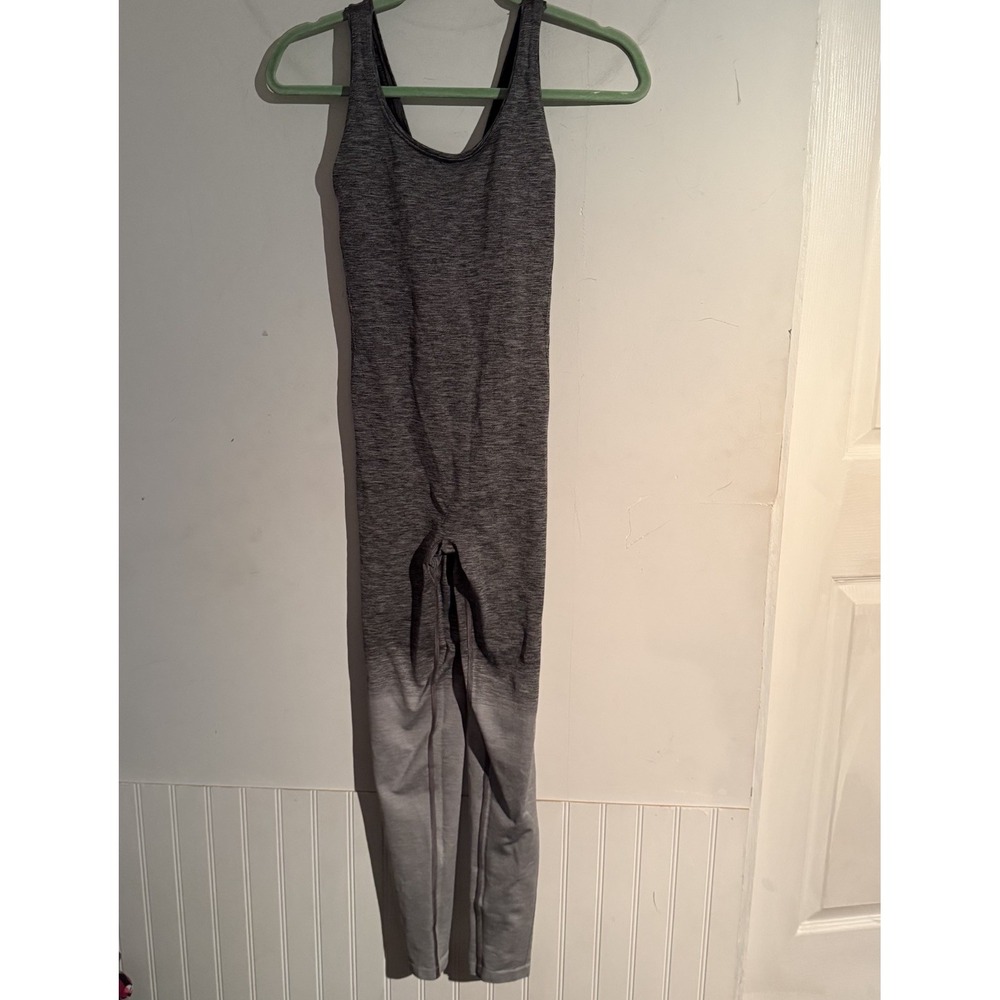 Lululemon Balance + Resist Jumpsuit Womens 6 Gray Ombré Seamless Workout